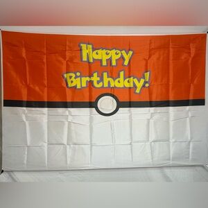 Pokemon Theme Happy Birthday Backdrop Banner 5x3 Ft.